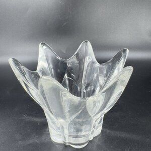 Mid Century Clear Glass Votive Candle Holder Single Vintage Glassware Decor Bowl